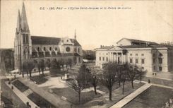 CPA Pau L'Eglise Saint Jacques et le Palais de Justice