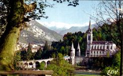 CPSM Lourdes the Basilica And the Peak Of Jer