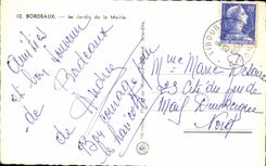 CPA Bordeaux the Garden of the Town hall