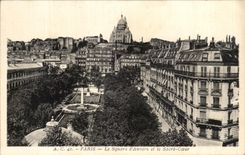 CPA Paris Le Square d'Anvers et le Sacre Coeur Montmartre