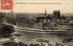 Panorama de CPA Paris de Pavis tomado del santo Gervais