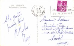 CPA Lourdes the Basilica and I' Apparition