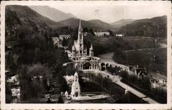 CPA Lourdes the Basilica seen of the Castle Fort