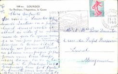 CPA Lourdes the Basilica I' Apparition the Cave