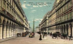 CPA Paris La Colonne Vendome et la Rue de Castiglione