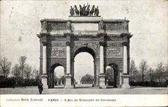 CPA Faris Arc de Triomphe the Louvre Carousel
