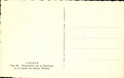 CPA Lisieux View on the Basilica and Statue of Sainte Therse