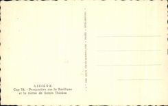 CPA Lisieux View on the Basilica and Statue of Sainte Therese