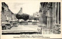 CPA Poitiers Church Sainte Radegonde Western Gate And Square Of 15th