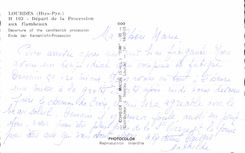 MODERN CARD Lourdes Departure Of the Procession To the Torches