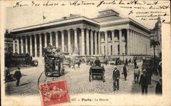 CPA Paris the Stock Exchange Double decker bus