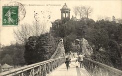 CPA Paris Hillocks Chaumont Lake Suspended bridge