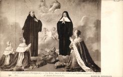 CPA Champaigne La Reine Anne d'Autriche et ses enfants invoquant St Benoit et Sainte Scolastique 