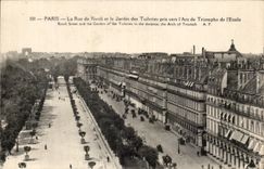 CPA Paris La Rue de Rivoli et le Jardin des Tuileries pris vers I'Acr de Triomphe