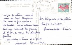 CPSM Mont Saint Michel View and Couesnon Sheep