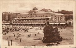 CPA Biarritz Le Casino Et La Plage