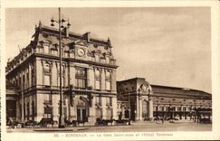 CPA Bordeaux Train station Saint Jean and the Hotel Terminus