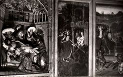 CPSM Ternant Eglise Large Tryptique Mise at the Tomb visits with the Limbs