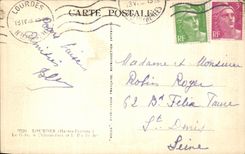 CPA Lourdes Gave of Castle Fort and the Peak of Jer