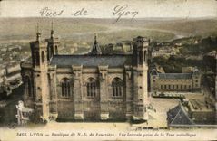 CPA Lyon Basilica Of NR D De Fourviere Seen Side Catch of the Metal Tower