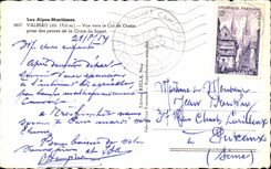 CPA las montan@as maritimas Valberg visto hacia el collar de Crous tomado de las cuestas de la cruz de Sapet