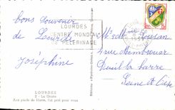 CPA Lourdes the Cave With the feet Of Marie I have Request For You