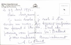 CPM Niza el Quay de los Estados Unidos la playa de Ponchettes