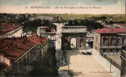 CPA Montpellier Arc De Triomphe Et Plateau Du Peyrou