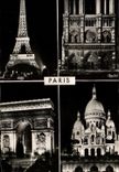 CPSM Paris Eiffel Tower Our Lady Arc de Triomphe Sacring Montmartre Heart