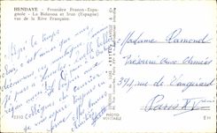 CPSM Hendaye Border Free Espanole Bidassoa and Irun seen of French Bank