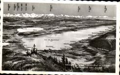 CPSM Lacs de Neuchatel et Moral Panorama des Alpes Suisse