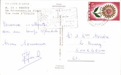 CPA Menton the Walk the Beach Seen towards I' Italy