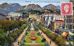 CPA Menton the Garden and Mountains Sainte Agnes