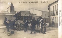 CPA Au Bon Marche Paris Worms Au complet Attelage 