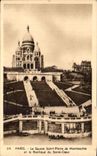 CPA Paris Le Square Saint Pierre De Montmartre Et La Basilique Du Sacre Coeur