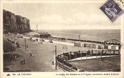 CPA Treport the Beach Cliffs and the Frigate