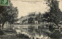 CPA Druyes Beautiful Fountains the Castle