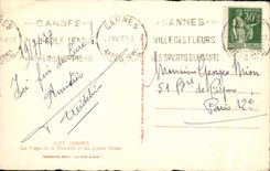 CPA Cannes Piage of the Small cross and large Hotels