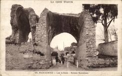 CPA la dimension Niza de Cimiez azul las ruinas romanas de la arena