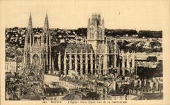 CPA Rouen the Church Saint Ouen Seen of the Cathedral