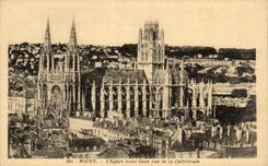 CPA Rouen the Church Saint Ouen Seen of the Cathedral