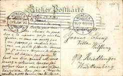 Aus Munchen de Gruss de las ovejas del nino de la fantasia de CPA