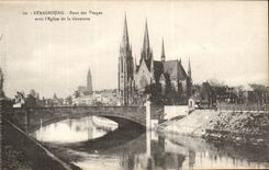 CPA Strasbourg Bridge Of the Vosges With the Church Of the Garrison