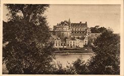 CPA Soft France Loire ch4ateau the Castle of Amboise seen of the edges of the Loire