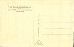 CPA the Reappearing City Interior Rheims of the Cathedral Large rosette