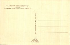 CPA the Reappearing City Rheims Places Royal and Statue of Louis XV