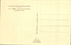 CPA the Reappearing City Rheims Gate of the Cathedral Statue Jeanne d' Arc