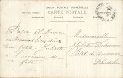 Muchacha del nino de CPA Fantaisie la buena celebra