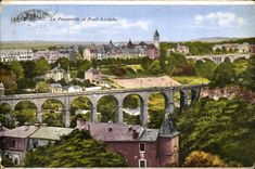 CPA Luxembourg the Footbridge And Bridge Adolphe