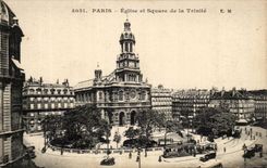 CPA Paris Eglise et Square de la Trinite